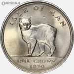 سکه 1 کرون یادبودی کمیاب جزیره من (Isle of man) 1970 + قاب فابریک (UNC)