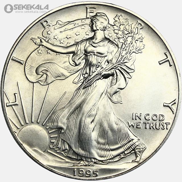 sekekala.com.image.coin.collection.store050506 (336) سکه 1 دلار نقره آمریکا 1995 (Silver Eagle) (UNC)