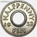 سکه نیم پنی کمیاب فیجی 1952 (جرج ششم)(UNC)