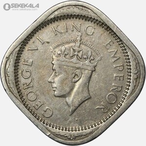 سکه 2 آنه هند مستعمره بریتانیا 1941 (جرج ششم)