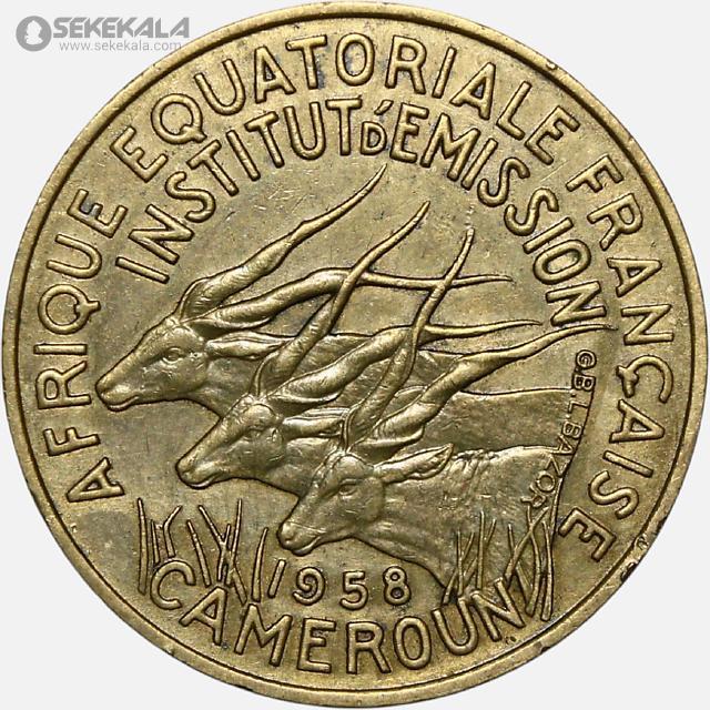 coin collection store سکه خارجی کلکسیونی sekekala.com040612 (465) سکه 10 فرانک نایاب کامرون 1958 (آفریقای استوایی مستعمره فرانسه)