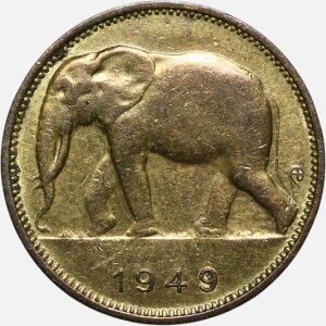 سکه 1 فرانک نایاب کنگو مستعمره بلژیک 1949
