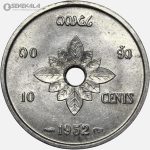 سکه 10 سنت کمیاب لائوس 1952 (UNC)