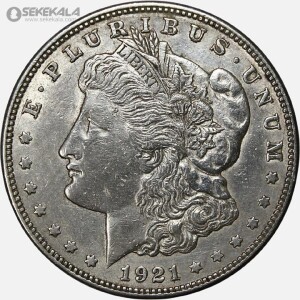 سکه نقره 1 دلار قدیمی آمریکا 1921 D (مورگان)