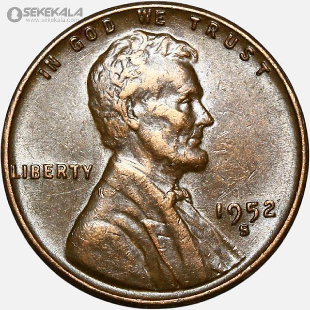 coin colletion store sekekala.comسکه خارجی 040704 (125) سکه 1 سنت قدیمی لینکلن آمریکا 1952 S
