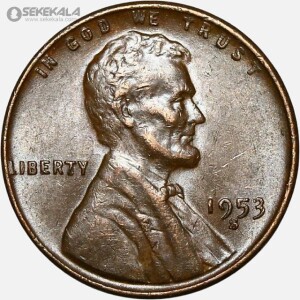 سکه 1 سنت قدیمی لینکلن آمریکا 1953 S