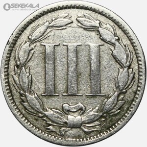 سکه 3 سنت قدیمی آمریکا 1868 (بسیار کمیاب)