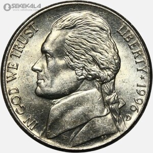 سکه 5 سنت جفرسون آمریکا 1996 (AU) D