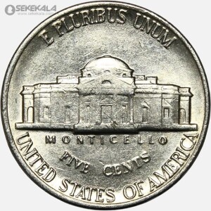 سکه 5 سنت جفرسون آمریکا 1988(UNC) D