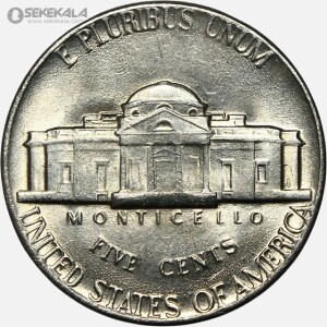 سکه 5 سنت جفرسون آمریکا 1976 (UNC)