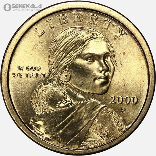 coin colletion store sekekala.comسکه خارجی 040704 (263) سکه 1 دلار آمریکا 2000 P (ساکاگاوا)(UNC)