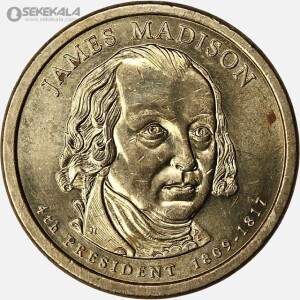 سکه 1 دلار ریاست جمهوری آمریکا 2007 (جیمز مدیسون)(AU)