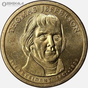 سکه 1 دلار ریاست جمهوری آمریکا 2007 (توماس جفرسون)(AU)