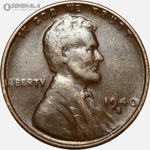 سکه 1 سنت قدیمی لینکلن آمریکا 1940 S