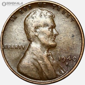 سکه 1 سنت قدیمی لینکلن آمریکا 1940 S