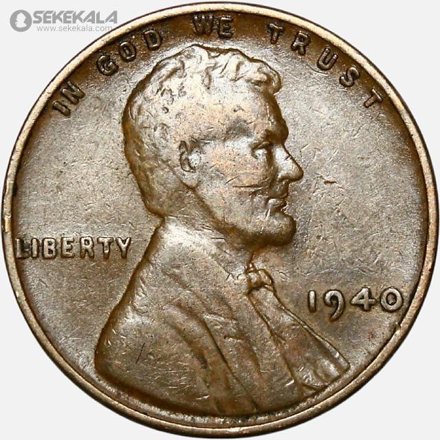 سکه 1 سنت قدیمی لینکلن آمریکا 1940
