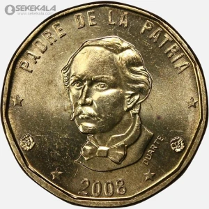 سکه 1 پزو کمیاب دومینیکن 2008 (UNC)