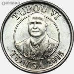 سکه 10 سنیتی کمیاب تونگا 2015 (UNC)