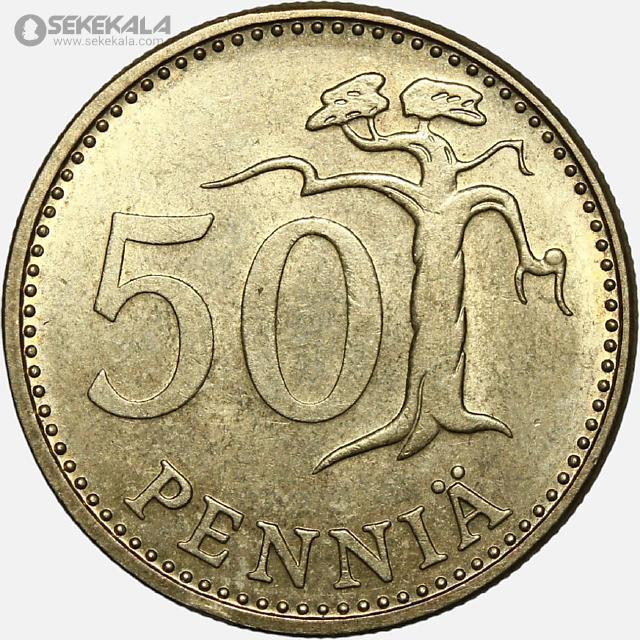 سکه خارجی کلکسیونی coin collection store 040621 (313) سکه 50 پنیا فنلاند 1972 (AU)