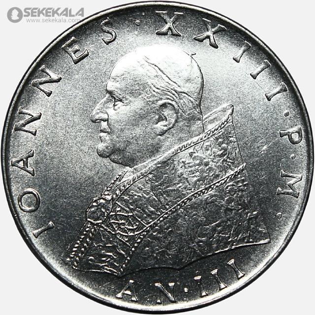 سکه خارجی کلکسیونی coin collection store 040621 (402) سکه 100 لیره کمیاب واتیکان 1961 (AU)