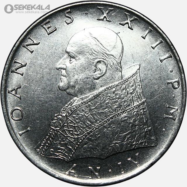 سکه خارجی کلکسیونی coin collection store 040621 (404) سکه 100 لیره کمیاب واتیکان 1962 (AU)