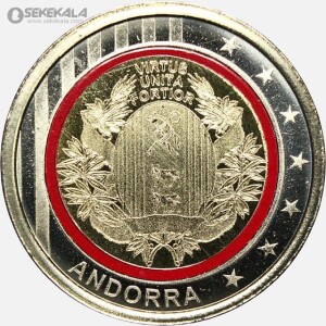 سکه 5 Xeros سه فلزی آندورا 2017 (UNC)(نمونه - بسیار کمیاب)