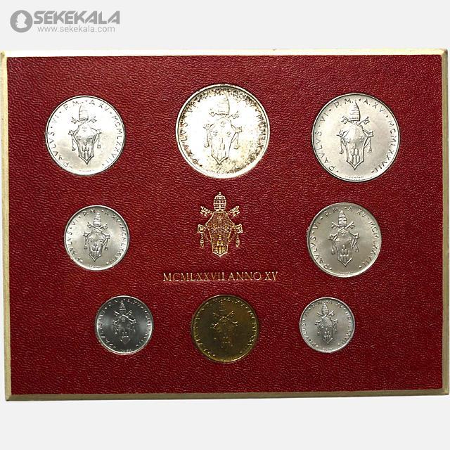 coin collection stoer sekekala.com040716 (19) پک سکه های کمیاب واتیکان 1977 (500 لیره نقره)