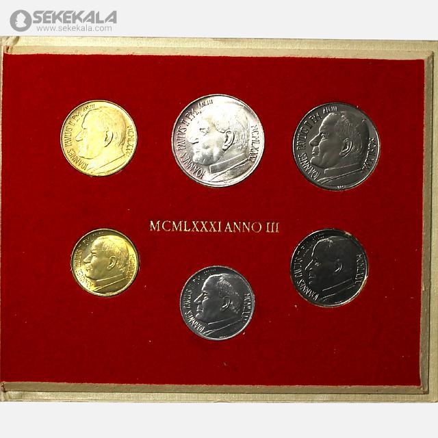 coin collection stoer sekekala.com040716 (21) پک سکه های کمیاب واتیکان 1981 (500 لیره نقره)