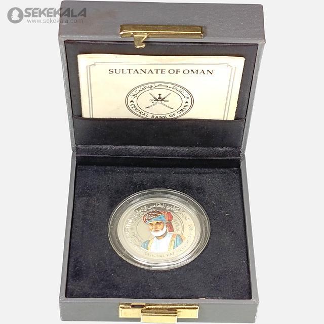 coin collection stoer sekekala.com040716 (45) سکه 25 ریال پروف نقره عمان 1995 (یادبود بیست وپنجمین سال روز ملی عمان)(با جعبه و شناسنامه فابریک)