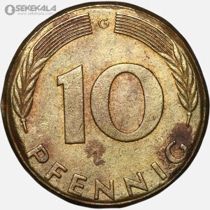 سکه 10 فنیگ آلمان 1992 (ارور پولک ناقص نازک)