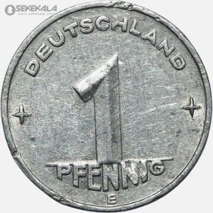 سکه 1 فنیگ کمیاب آلمان شرقی 1952 (AU)