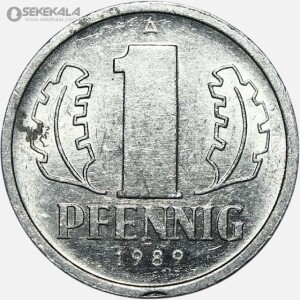 سکه 1 فنیگ آلمان شرقی 1989 (AU)