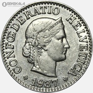 سکه 10 راپن سوئیس 1937