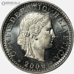 سکه 20 راپن سوئیس 2009 (UNC)