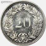 سکه 20 راپن سوئیس 2009 (UNC)