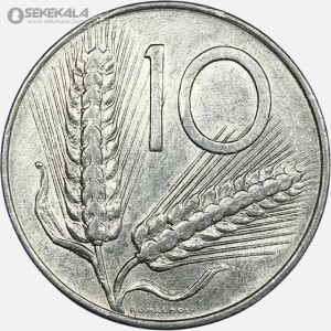 سکه 10 لیره ایتالیا 1977 خوشه گندم
