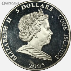سکه 5 دلار نقره پروف جزایر کوک 2005 (یادبود فراری 500F2)