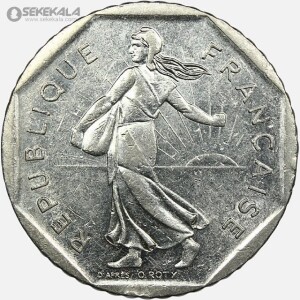 سکه 2 فرانک فرانسه 1981 (AU)