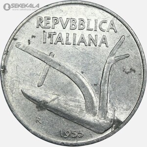 سکه 10 لیره ایتالیا 1955 (AU)