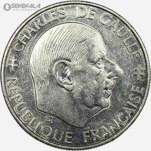 سکه 1 فرانک یادبودی فرانسه ۱۹۸۸ (شارل دوگل)