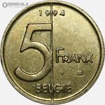 سکه 5 فرانک بلژیک 1994 (BELGIE)(آلبرت دوم)