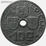 سکه 5 سنتیم قدیمی بلژیک 1943 (لئوپولد سوم)
