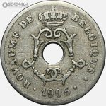 سکه 10 سنتیم قدیمی بلژیک 1905 (لئوپولد دوم)