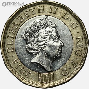 سکه 1 پوند دوفلزی انگلیس 2016 (ملکه الیزابت)