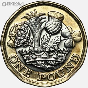 سکه 1 پوند دوفلزی انگلیس 2018 (ملکه الیزابت)(AU)