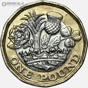 سکه 1 پوند دوفلزی انگلیس 2020 (ملکه الیزابت)(AU)