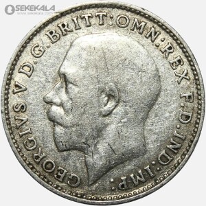 سکه 3 پنس نقره انگلیس 1925 (جرج پنجم)