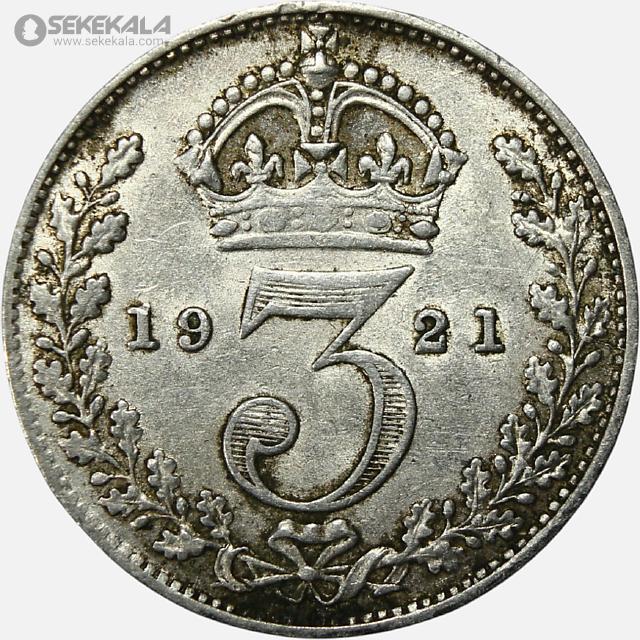 coin colletion store sekekala.comسکه خارجی 040704 (527) سکه 3 پنس نقره انگلیس 1921 (جرج پنجم)