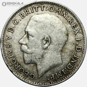 سکه 3 پنس نقره انگلیس 1920 (جرج پنجم)