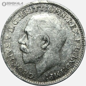 سکه 3 پنس نقره انگلیس 1918 (جرج پنجم)